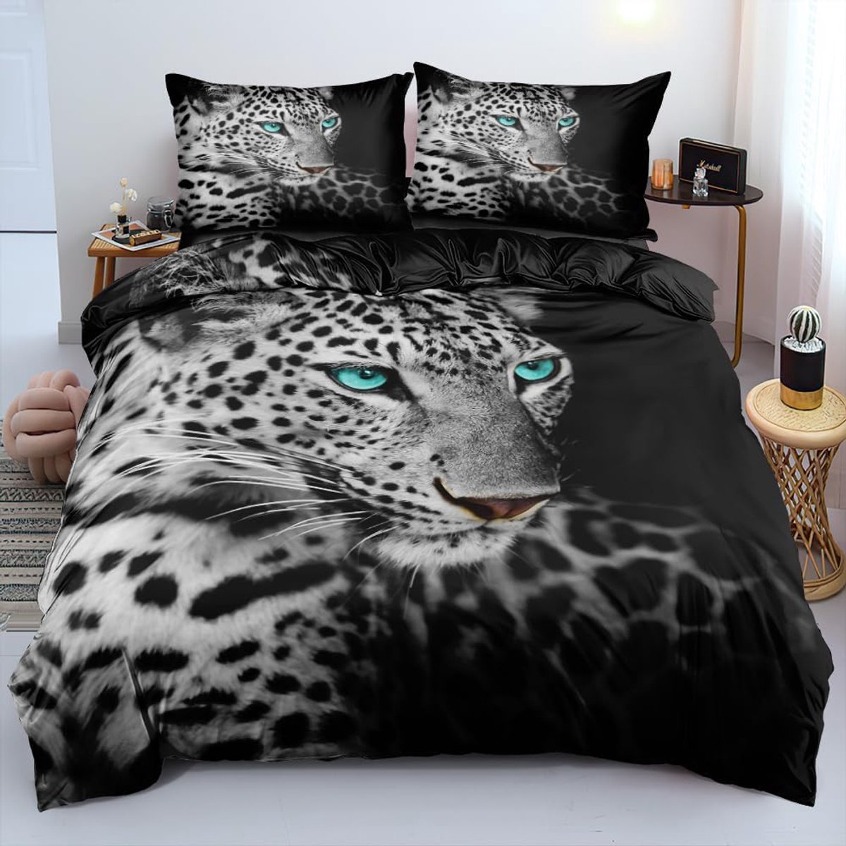 Dekbedovertrek 200 x 220 cm - Leopard patroon - Zacht microvezel - Ideaal voor tienerkamers - ShopVlot