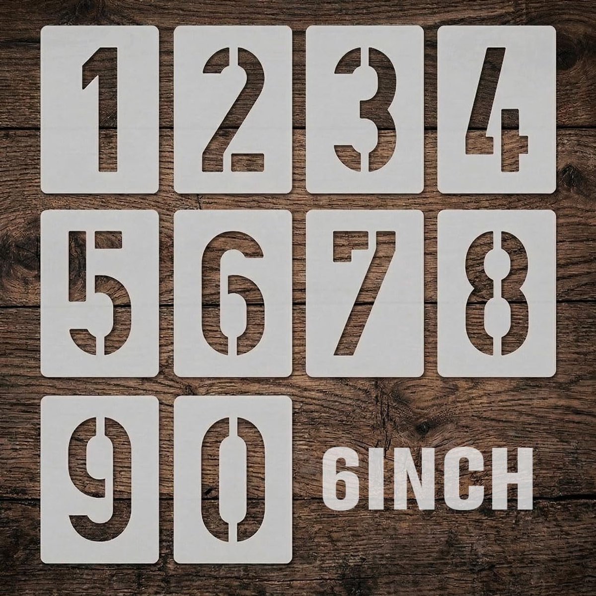 Numerieke Stickers 15 cm - Grote Sjablonen 0-9 - Wit - Perfect voor Schilderen en Creatieve Projecten - ShopVlot