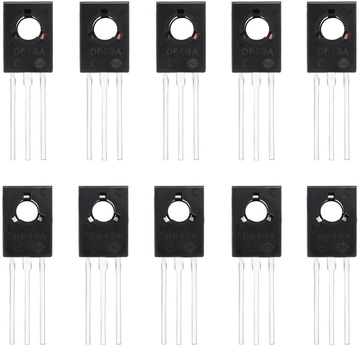 Transistor schakeling 10 stuks TO-126 - B649A D669A - laag vermogen - ideaal voor DIY projecten - ShopVlot