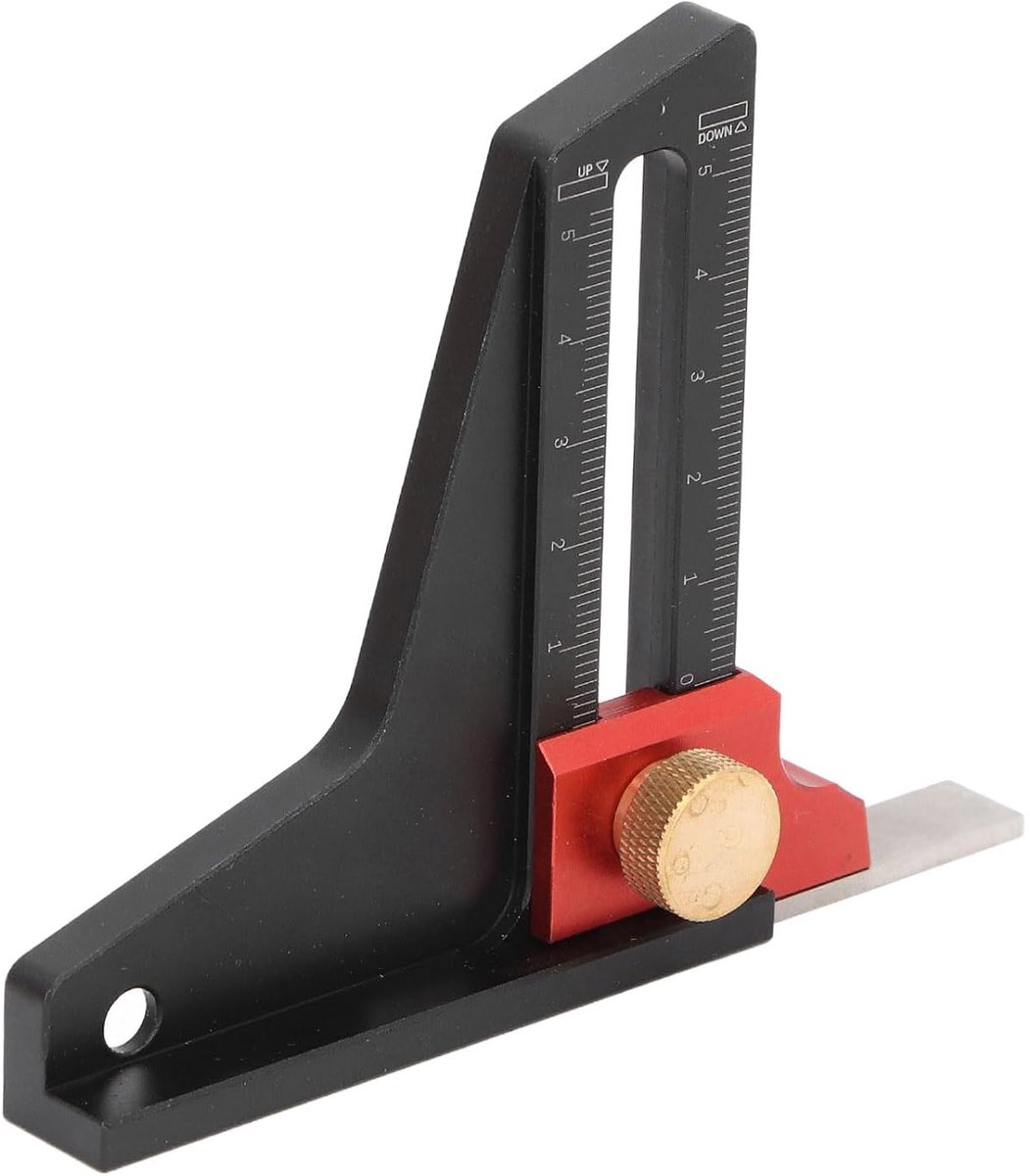 Altimeter 0-50 mm - aluminium legering - voor hoogte- en dieptemeting - ideaal voor houtbewerking - ShopVlot