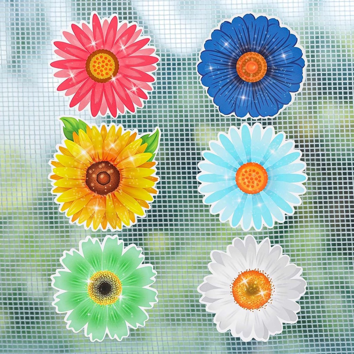 Decoratieve magneten voor vliegenramen - Bloemdesigns - Flexibele magneten voor huisdieren - Voorkomt botsingen - ShopVlot