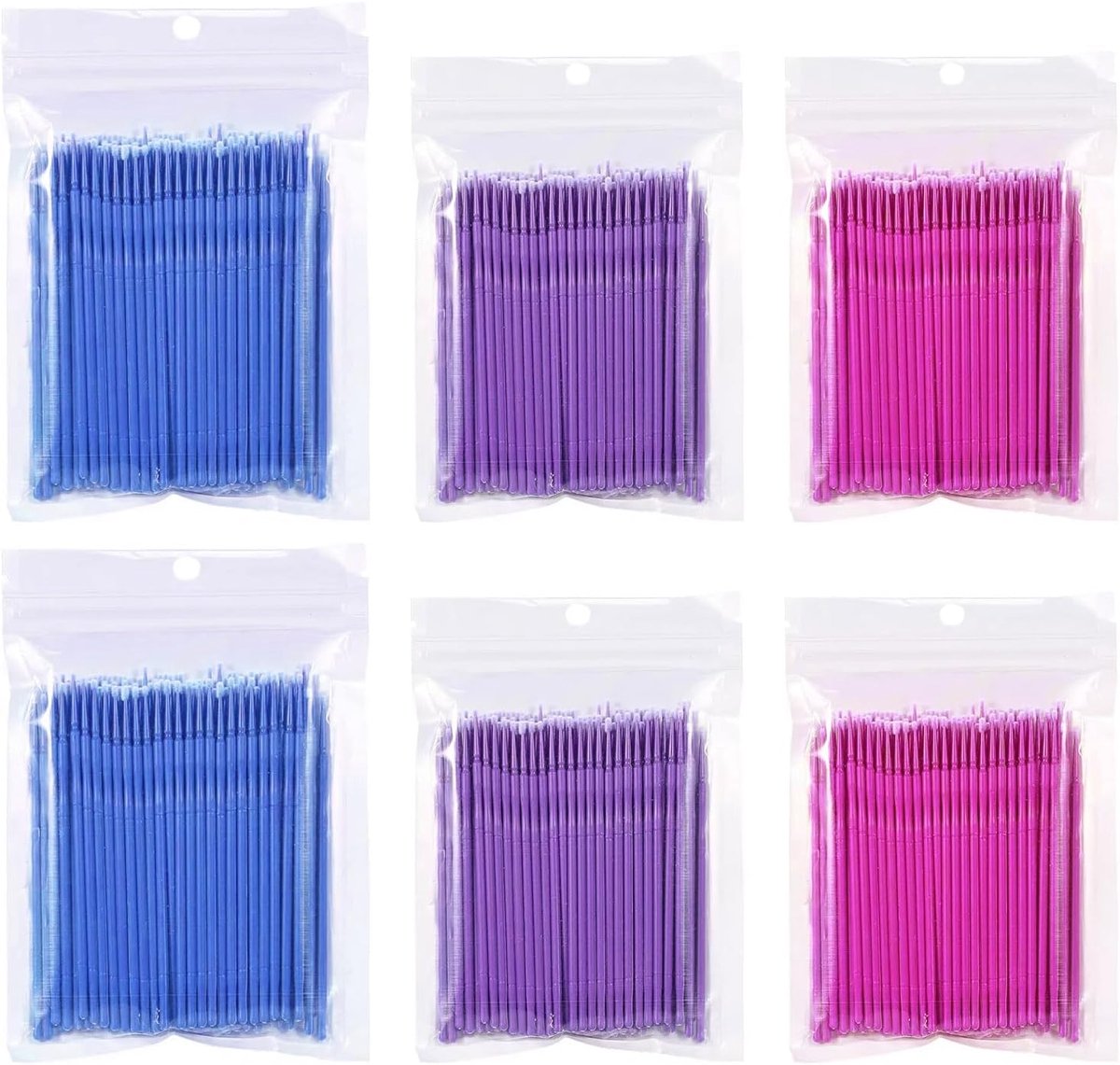 Micro Applicators 600pcs - Wegwerppenselen - 3 Kleuren - Ideaal voor Wimperextensions - ShopVlot
