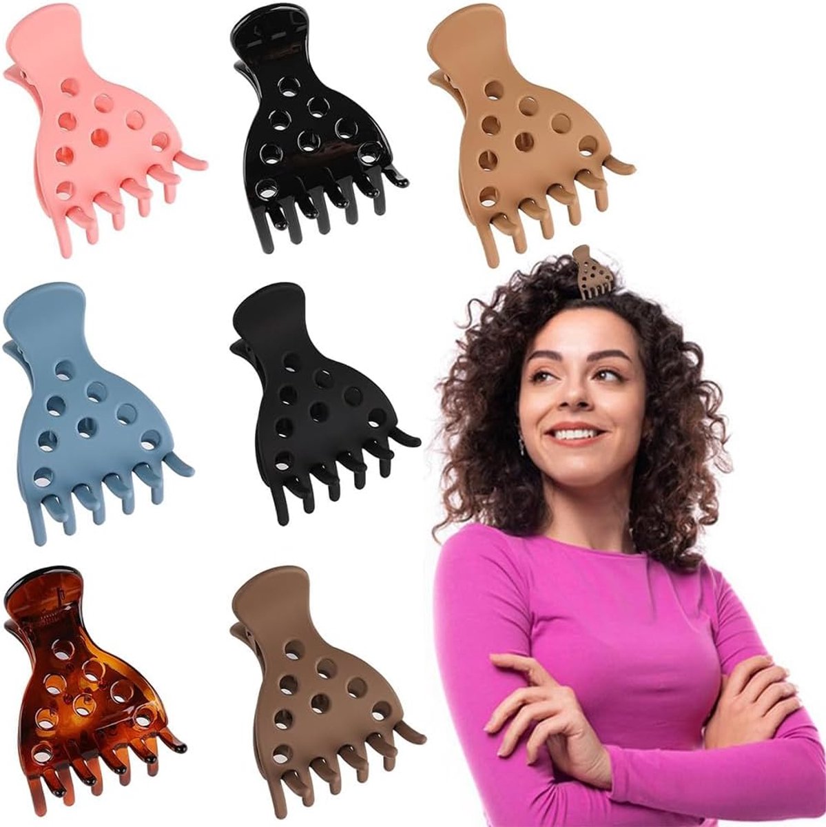 Haarclips Set van 7 - Volumiserend - Multi-kleur - Voor meer volume en een fluffy look - ShopVlot