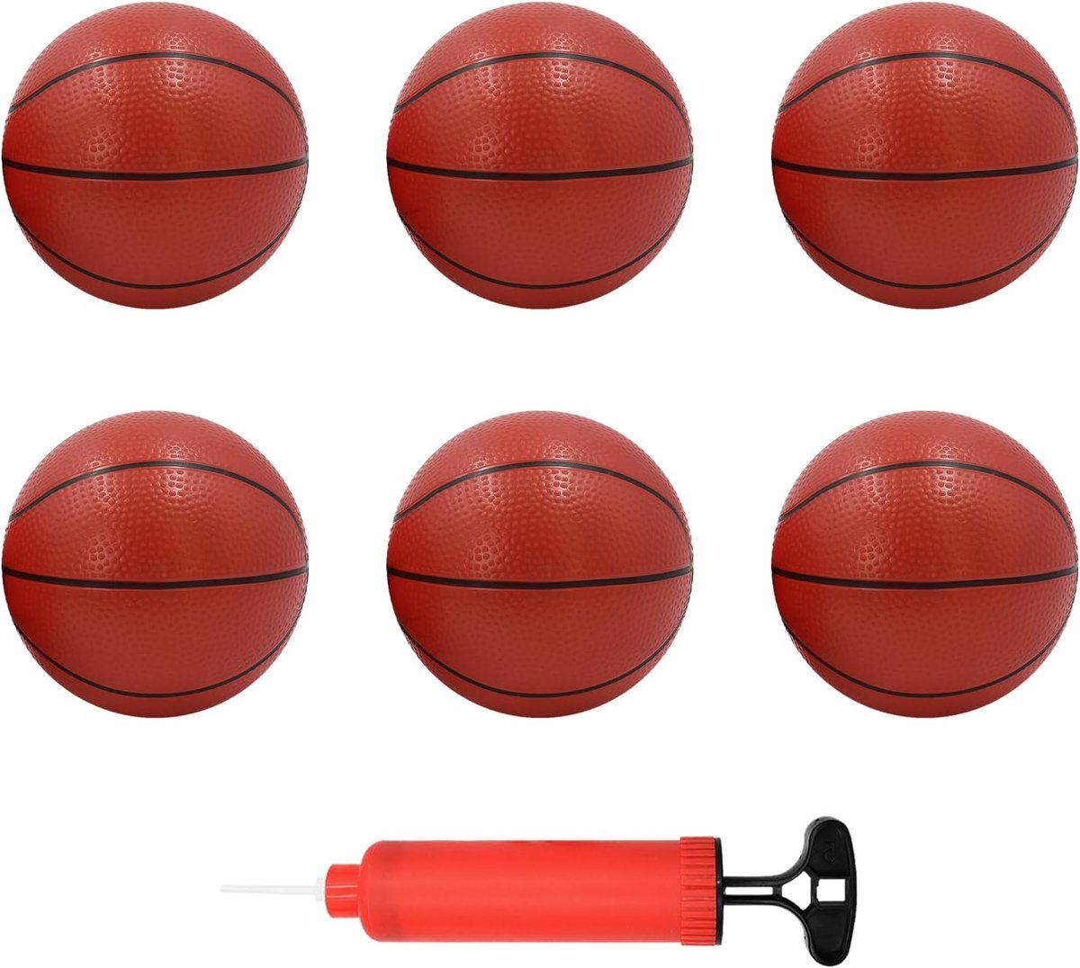 Mini-basketbalset 6 stuks - robuust pvc - diameter 18 cm - voor binnen- en buitenspellen - ShopVlot