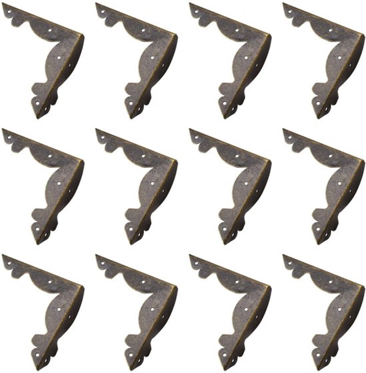 Hoekbeschermers 12 Stuks - Retro Hoekbeschermers - Metalen Hoekbeschermers - Meubelbescherming - Schroeven Inbegrepen - Duurzaam Materiaal - Meubelbeschermers