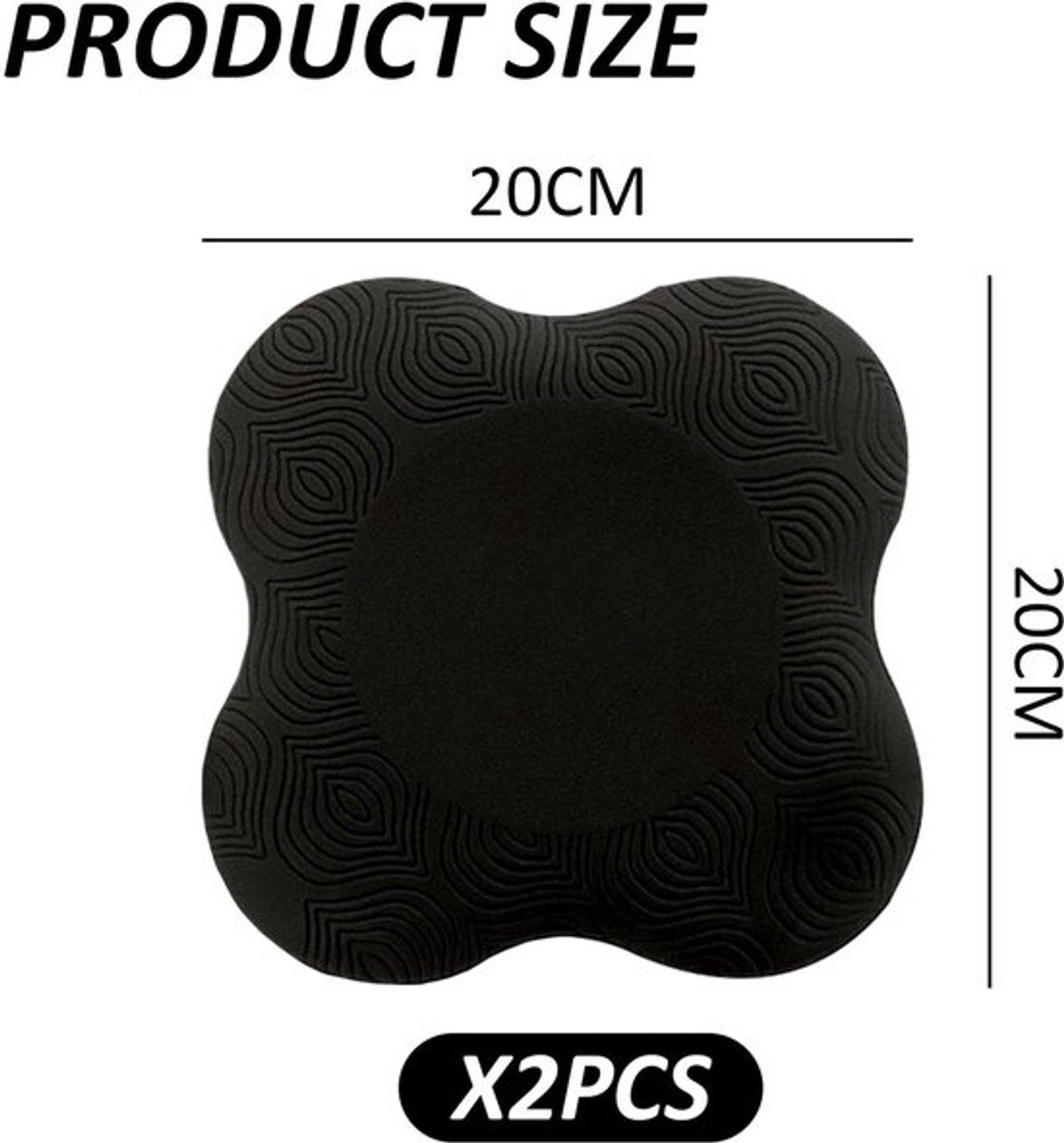 Yoga-Kniebeschermers 2 Stuks - Antislip - Zacht en Sterk Belastbaar - Voor Pilates/Fitness - 20 x 20 x 2 cm - TPE Materiaal