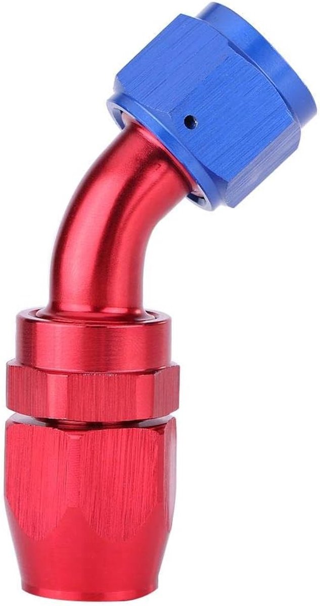 AN10 slangkoppeling 45° - aluminium - oliekoeler adapter - lekvrij bij hoge druk - ShopVlot
