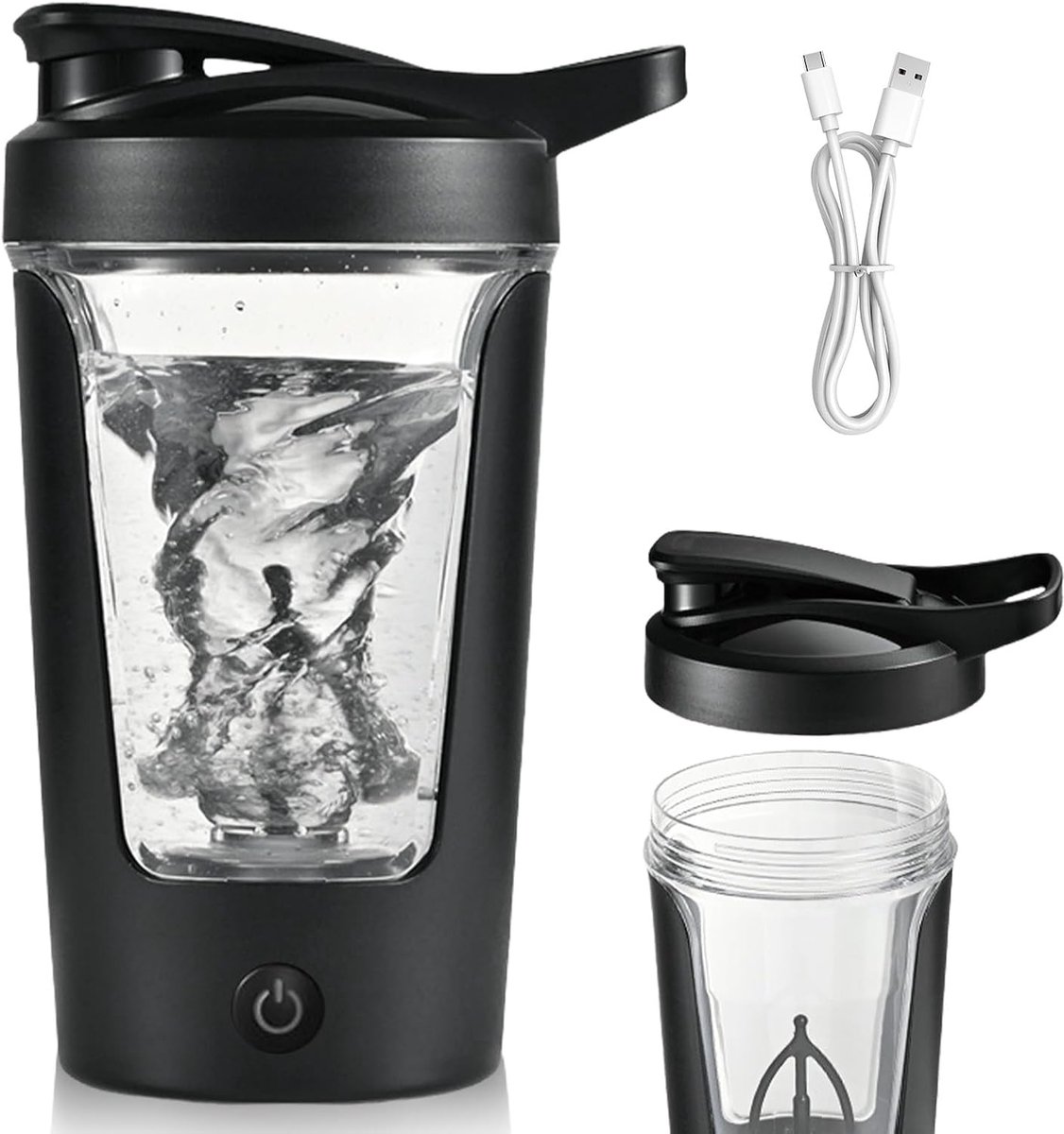 Eiwitmixer 450ML - automatische shaker - USB oplaadbaar - BPA-vrij, zwart - ShopVlot