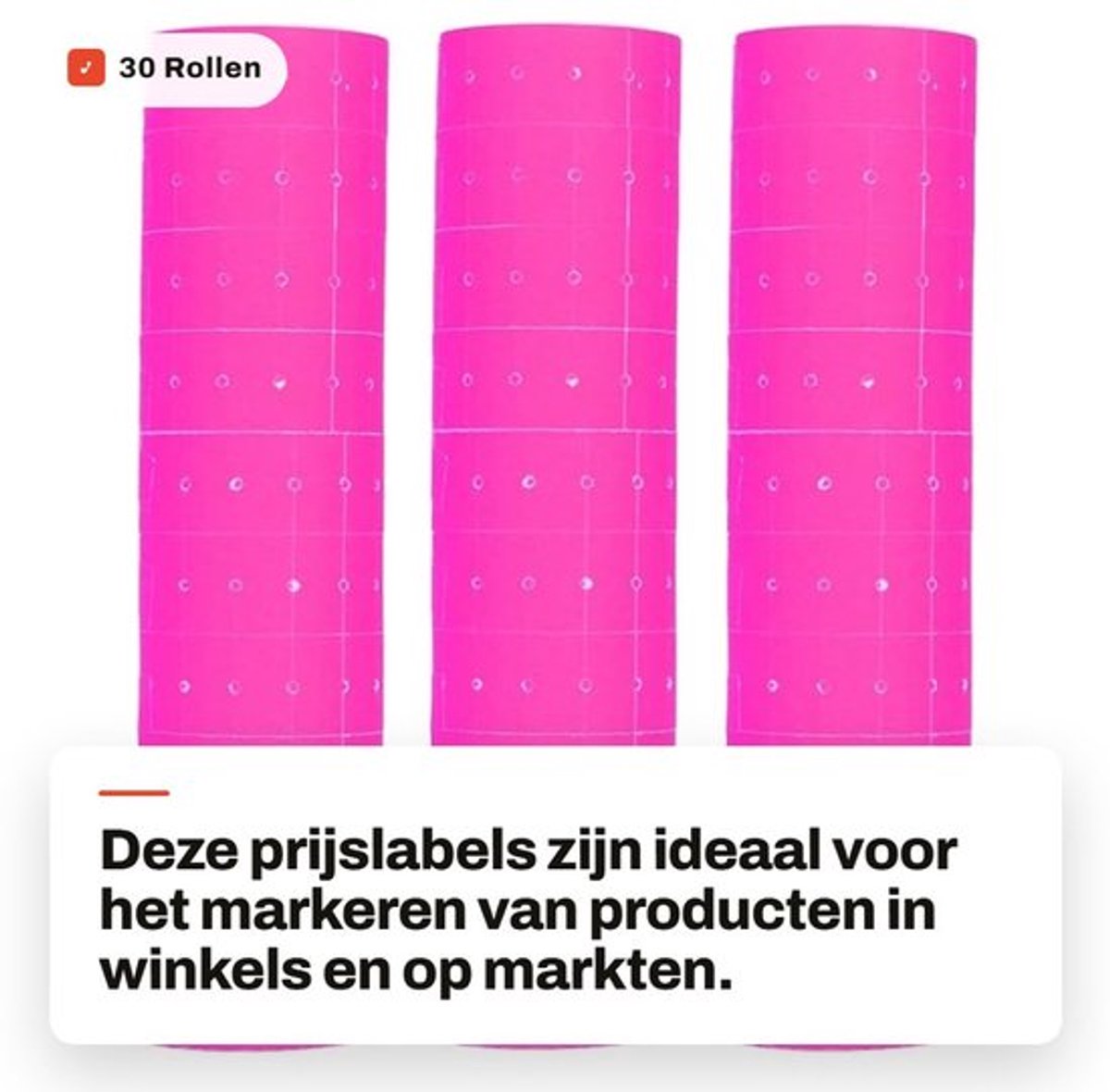 Prijslabels 15000 Stuks - 30 Rollen - Prijsstickers - Papier 21x12mm - Fluorescerend - Geschikt voor Mx-5500 - Etiketten