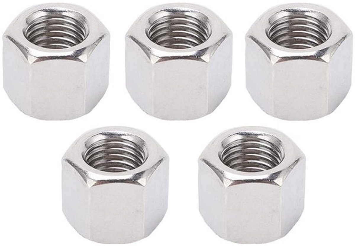 Koppelingsmoer M16 x 2.0 - Zeskantkoppelingsmoer - Roestvrij Staal - Set van 5 - Binnen/buiten gebruik - Volledig Schroefdraad - Moer