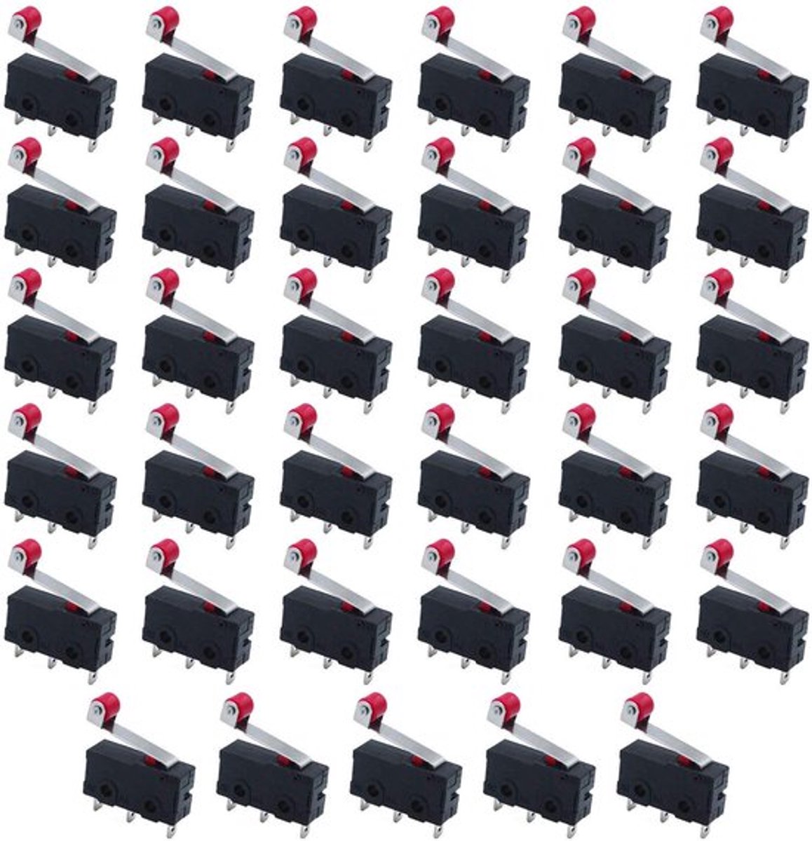 Microschakelaar Set van 35 - Mini Momentane Schakelaar - AC 250 V - 5 A - SPDT 1NO/1NC - Voor Mechanische Beweging