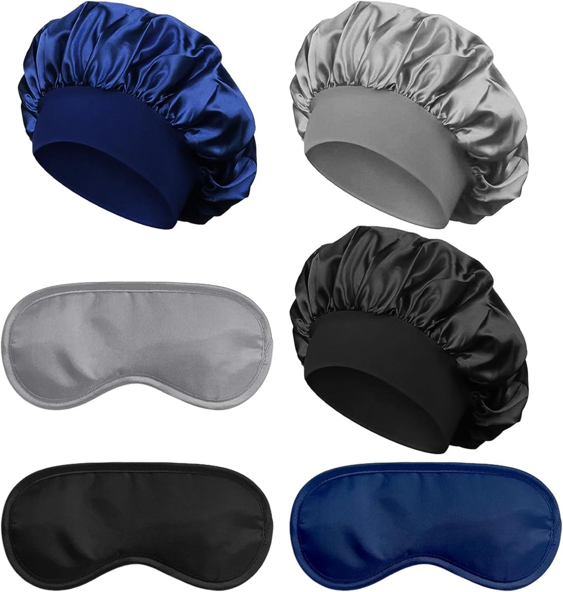 Zijden Nachtmutsen 3 Stuks - Tweelaagse Chemotherapie Caps - Elastisch en Comfortabel - Ideaal voor Slaapverzorging - ShopVlot