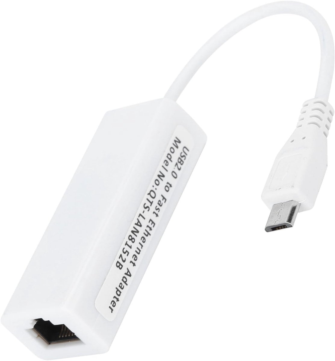 Micro USB naar RJ45 Ethernet Adapter - 100M Snelheid - Auto-negotiation Functie - Voor naadloze netwerkaansluiting - ShopVlot