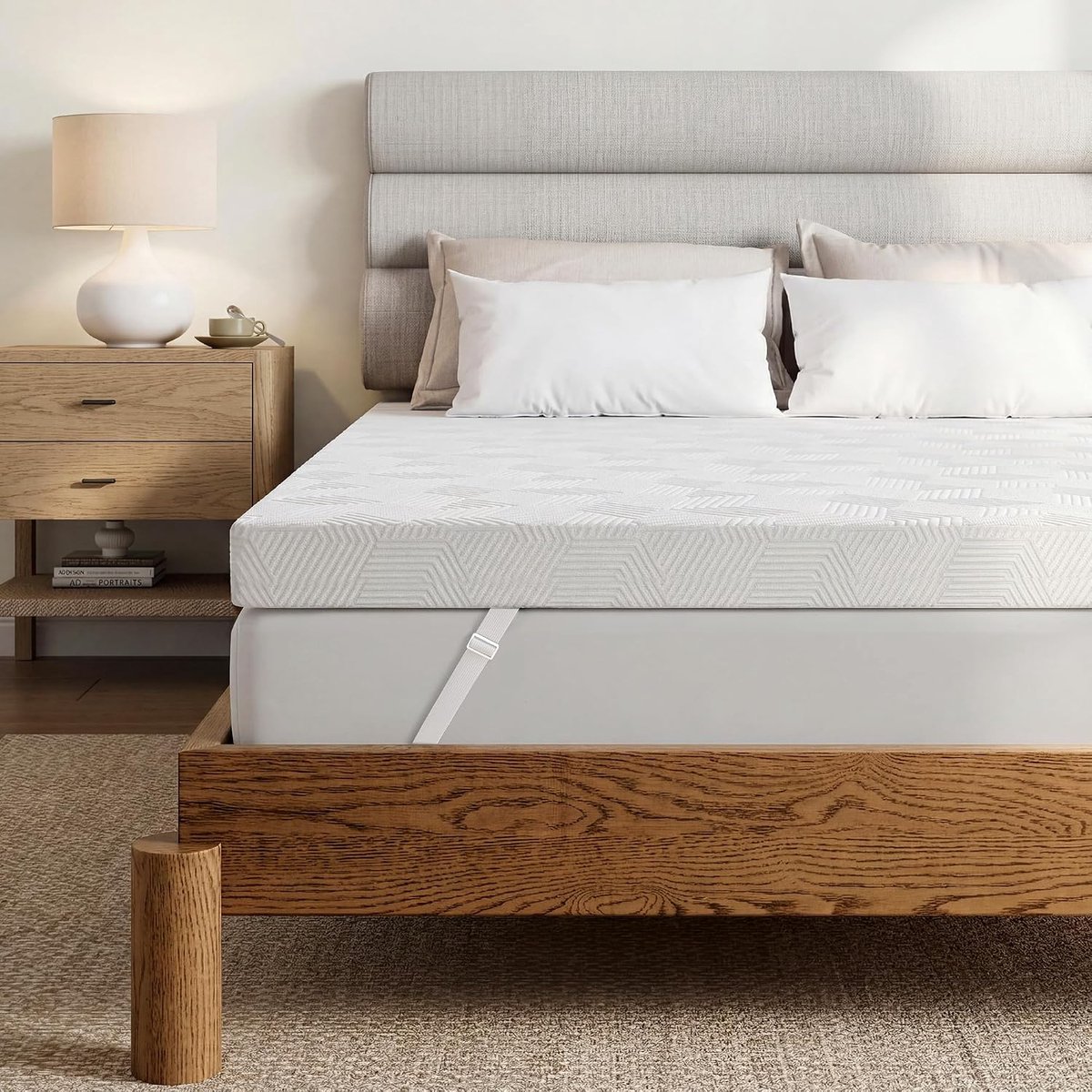 Matras topper 160 x 190 cm - Gel schuim en comfort schuim - Antislip onderkant - Ergonomisch slapen - ShopVlot