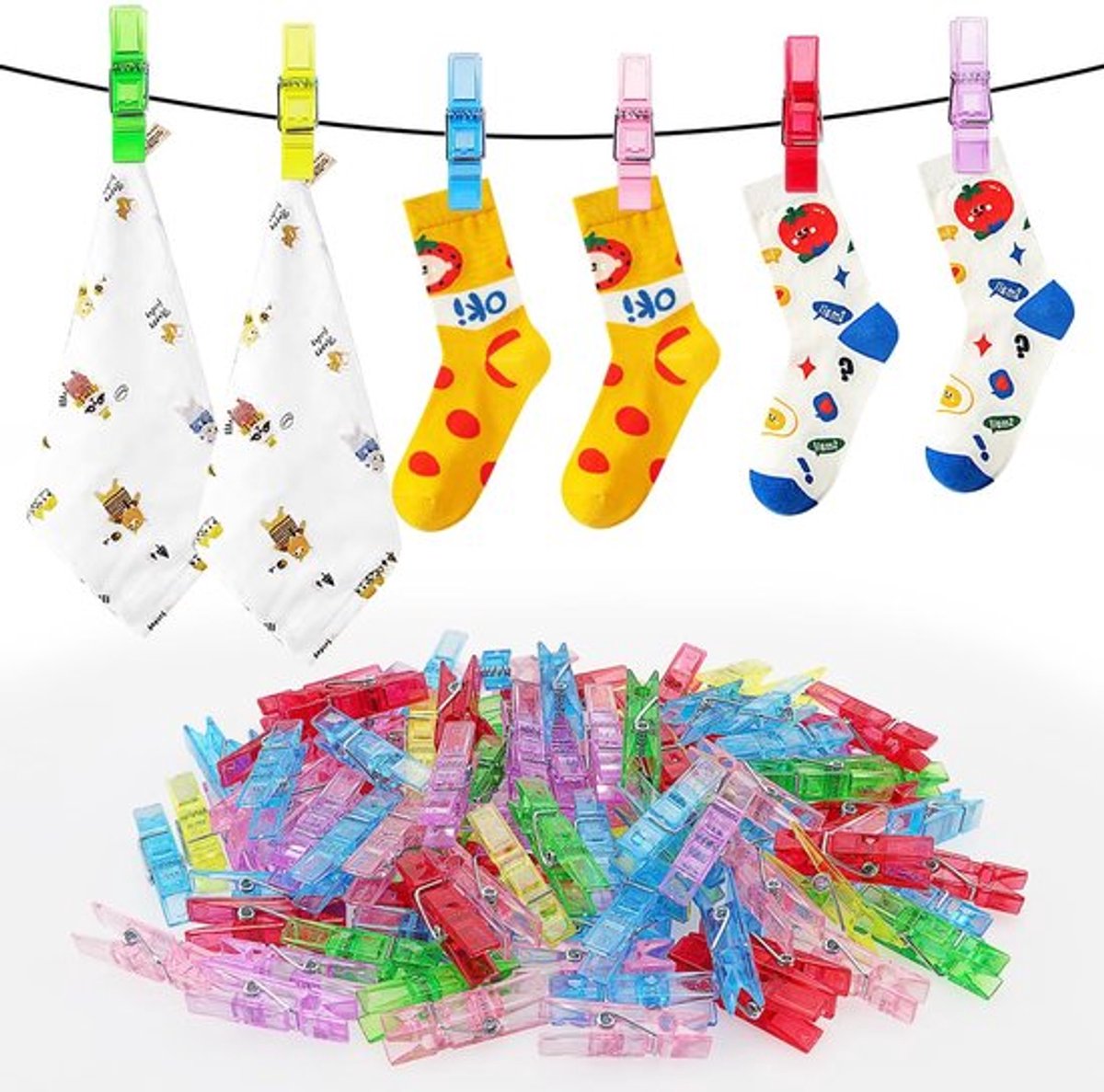 Foto Clips 110 Stuks - Mini Plastic Knijpers - Gekleurde Knijpers - Creatieve DIY Decoratie - Stevige Veerstructuur - Kwaliteitsmateriaal