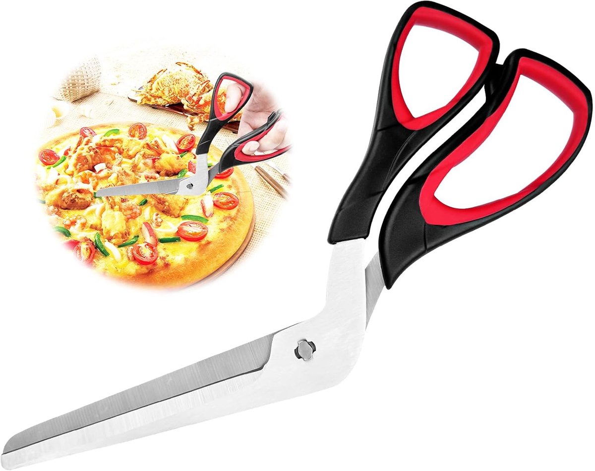Pizza Schaar 26 cm - RVS met Soft Grip Handgreep - Scherpe Snijder - Ideaal voor Pizzas - ShopVlot