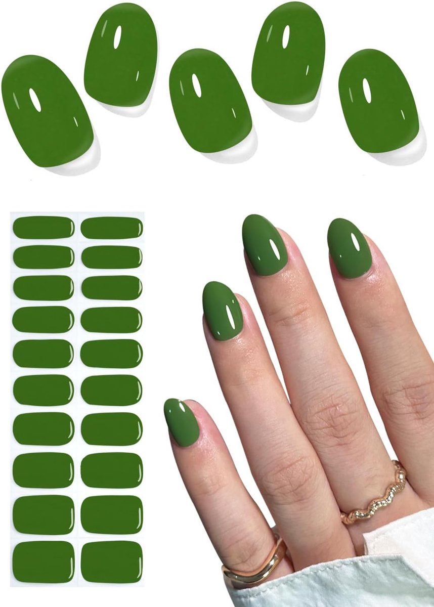 Nagelfolie 20 stuks - groene zelfklevende nagelstickers - waterdicht en veilig - voor eenvoudige nagelkunst - ShopVlot