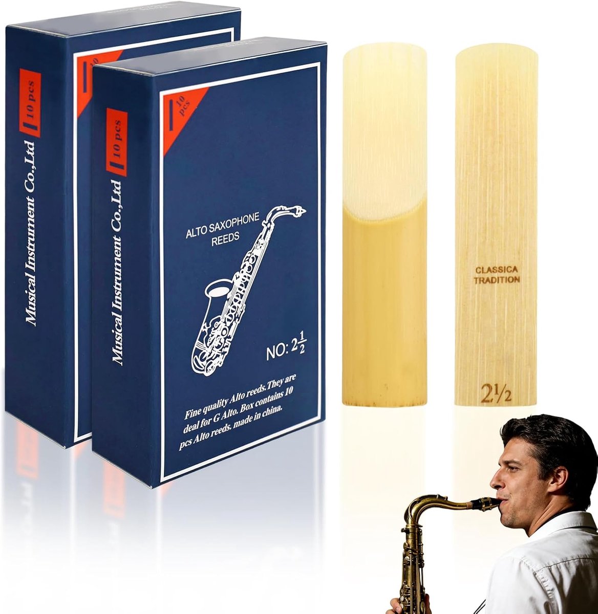 Alto saxofon rietjes 2.5 - natuurlijk materiaal - uitstekende respons - voor professioneel gebruik - ShopVlot