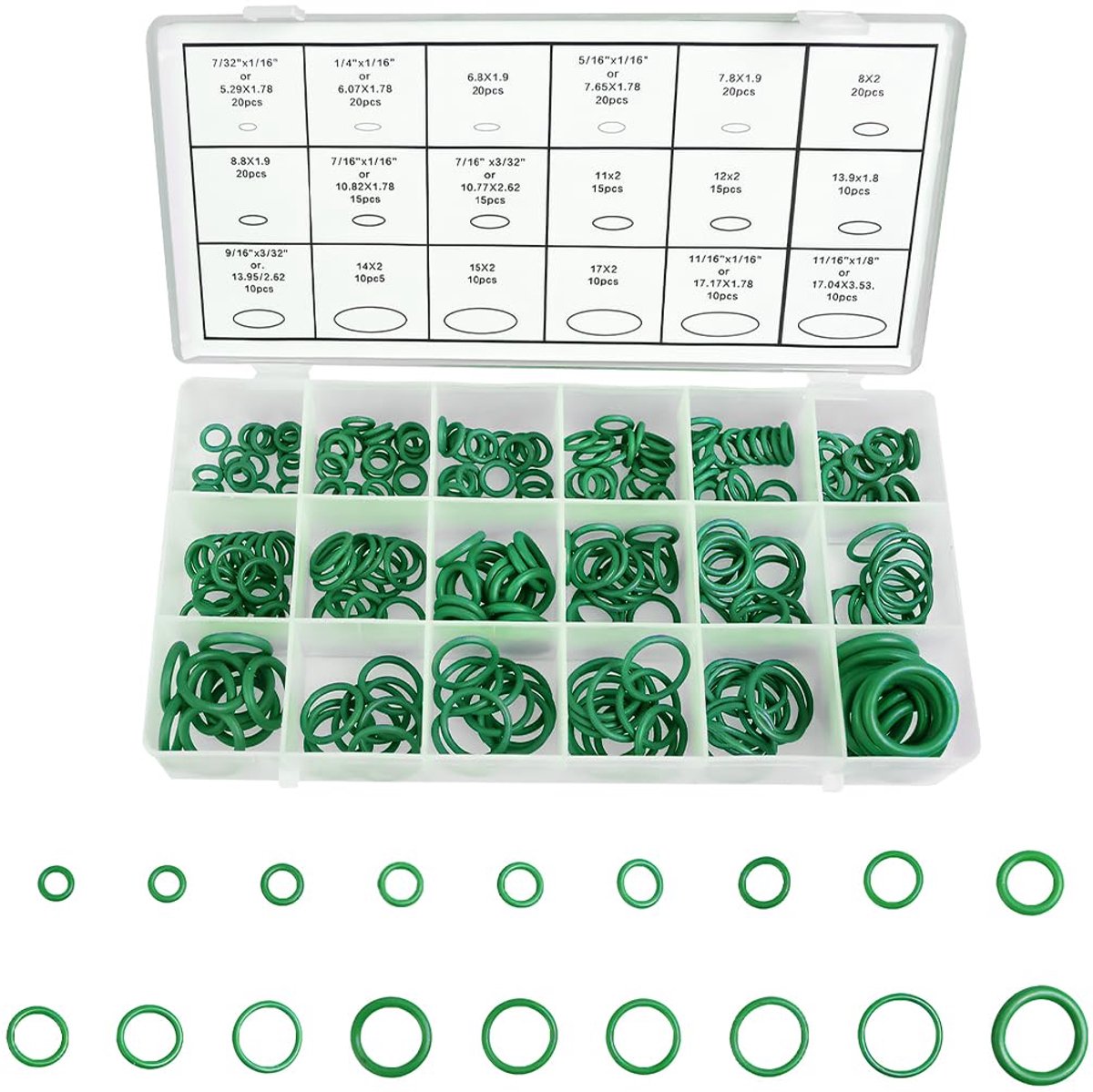 O-ring set 270 stuks - nitril rubber - brandstofbestendig - voor hoge temperatuur - ShopVlot