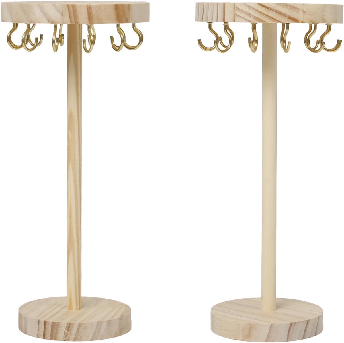 Juwelenstandaard met 24 haken - houten sieradenhouder - ideaal voor kettingen en armbanden - netjes opbergen - ShopVlot