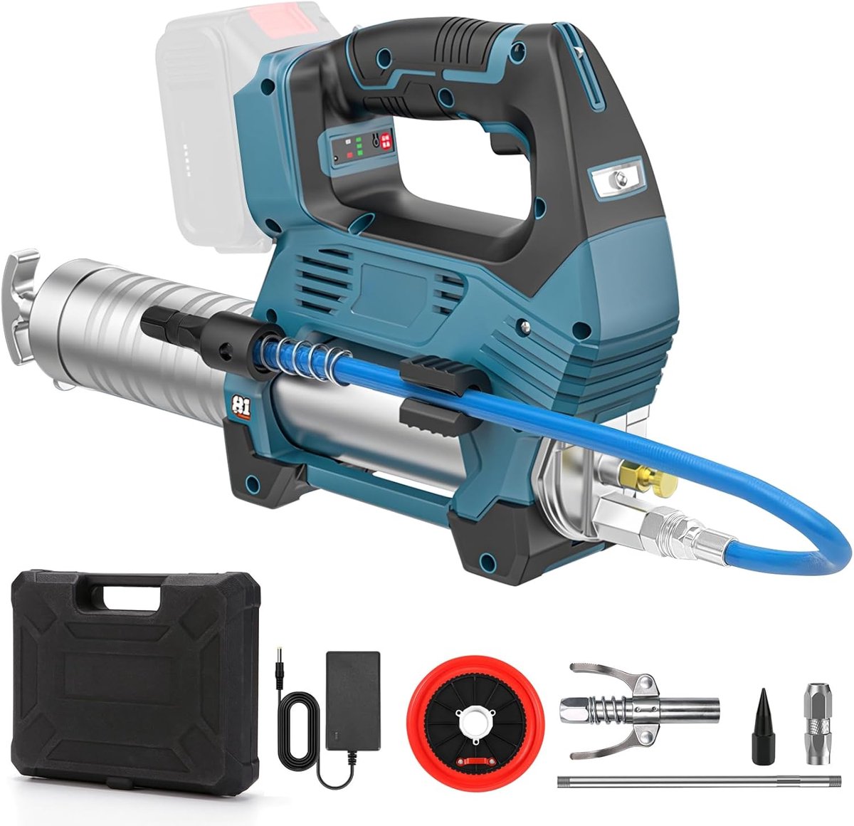 Accu vetspuit 12000 PSI - elektrisch en borstelloos - geschikt voor bulkvet en vetbuis - snel en nauwkeurig smeren - ShopVlot