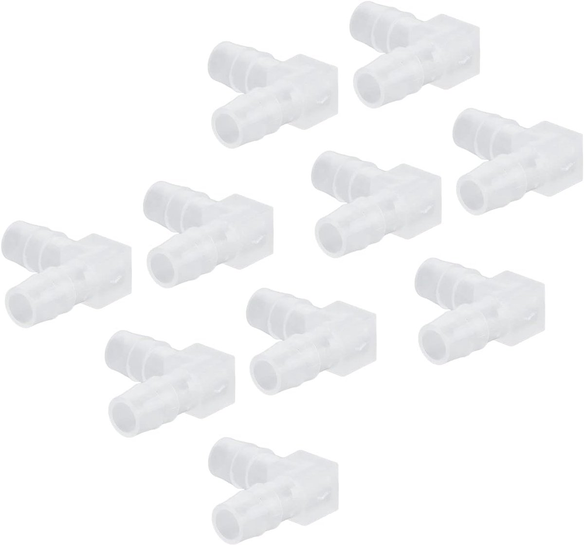Hose connectors 10 stuks 8mm - kunststof L-vormige adapter - 90 graden barbed aansluiting - ShopVlot