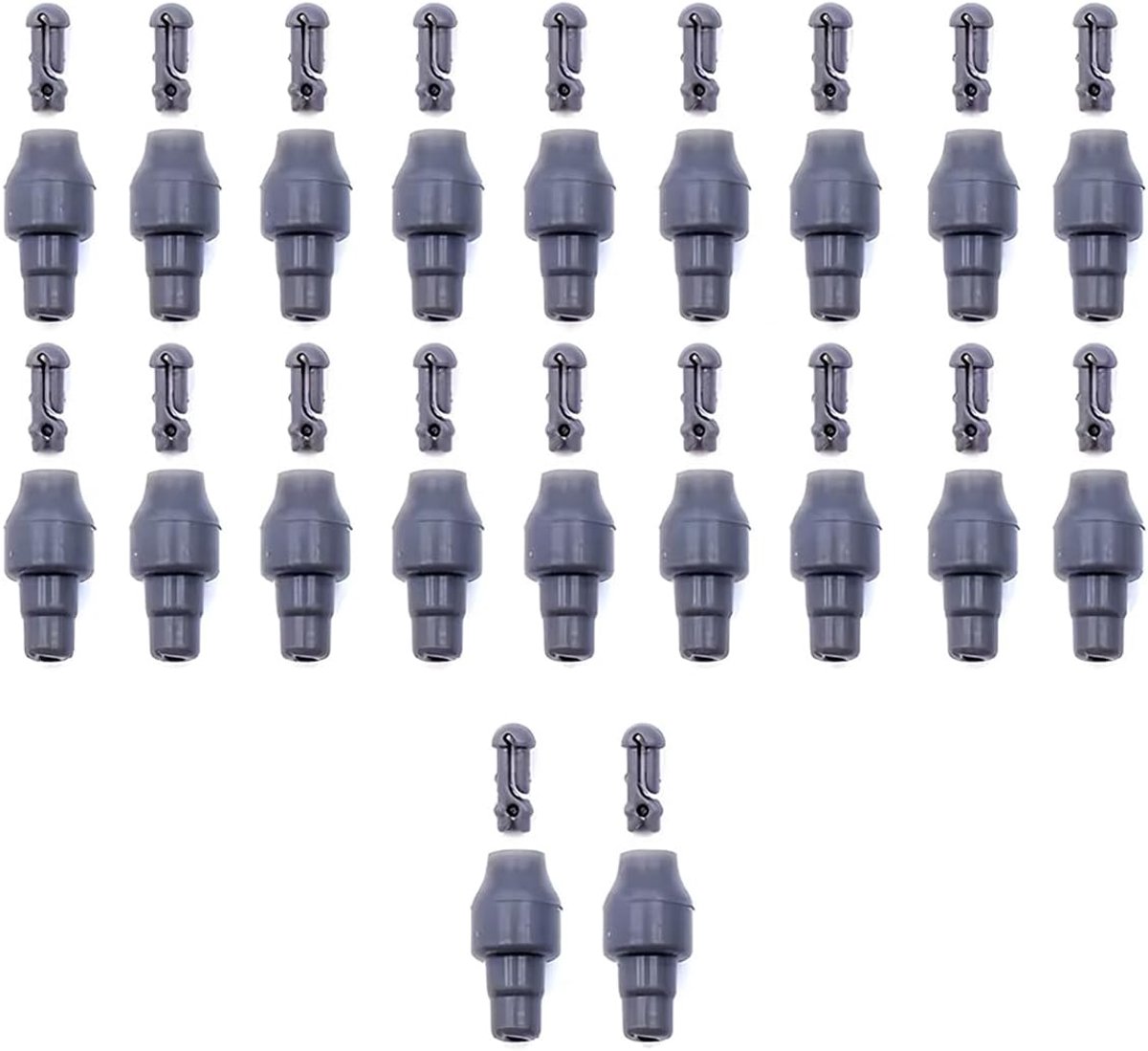 Visspullen 20pcs 12x6x3mm - Kunststof - Zwarte adapters - Voor het aanpassen van hengeltips - ShopVlot