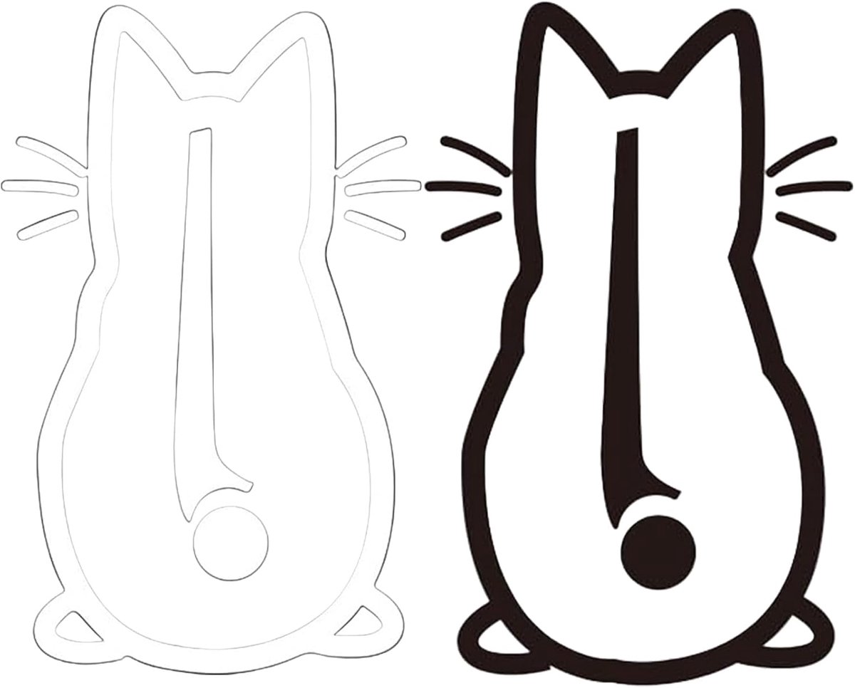 Kattenruitenwisserstickers 20 x 32 cm - Schattige cartoon-katten - Grappige auto-achterruitdecoratie - ShopVlot