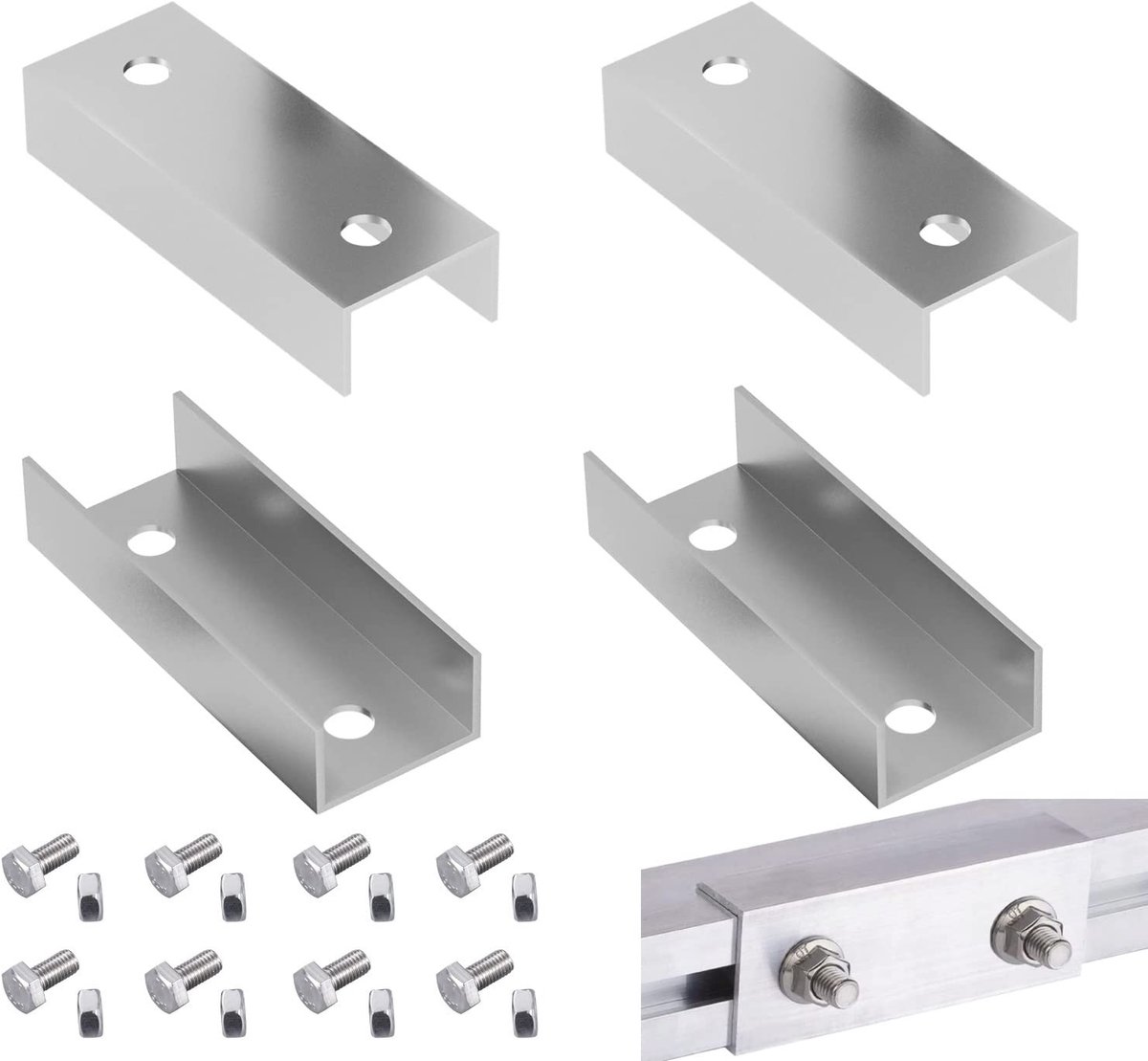 Solidchoice - Set van 4 Aluminium Verbinder voor Zonnepanelen