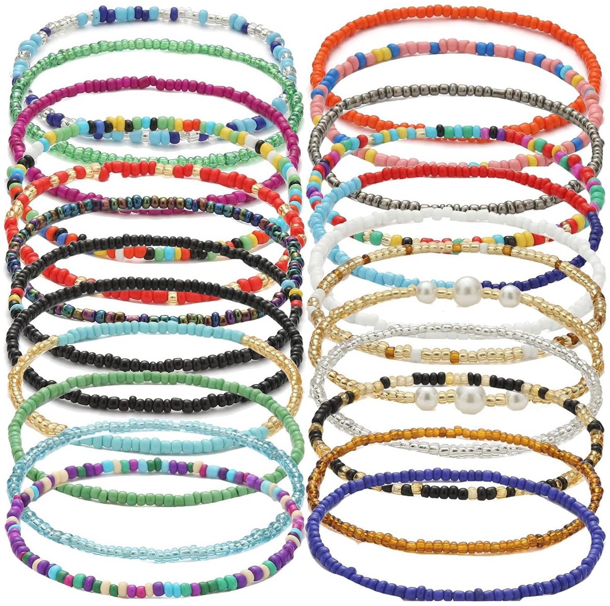 Solidchoice - Bohemian Enkelsieraden Set van 7 Handgemaakte Kralenanklets