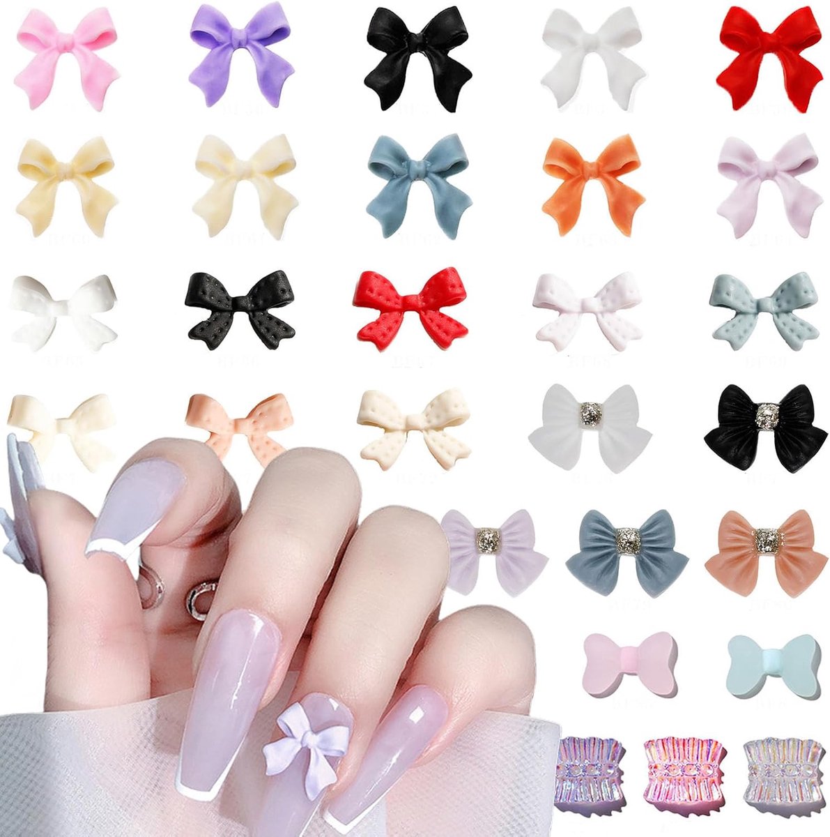 Nagel charms 200 stuks - Kleurrijke strikjes - Hars nagelaccessoires - Perfect voor nail art - ShopVlot