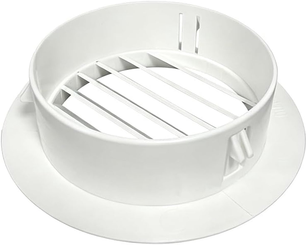 Ventilatierooster rond wit - met insectenbescherming - eenvoudig te monteren - frisse lucht voor badkamer - ShopVlot