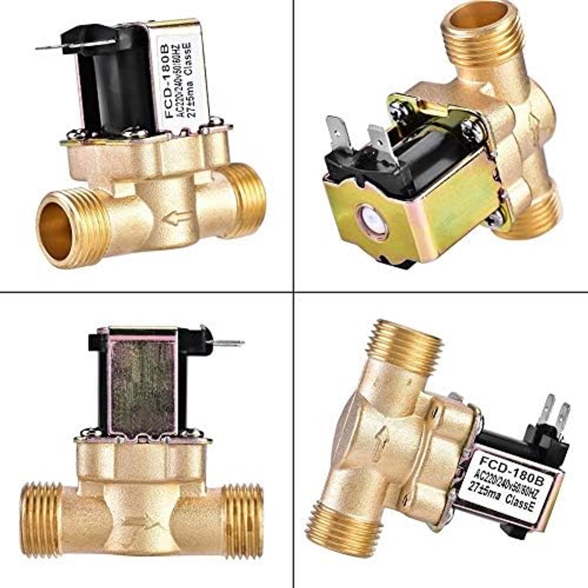 Solenoïdeventiel 1/2 Inch - Messing - Normaal gesloten - Voor waterbeheer - ShopVlot