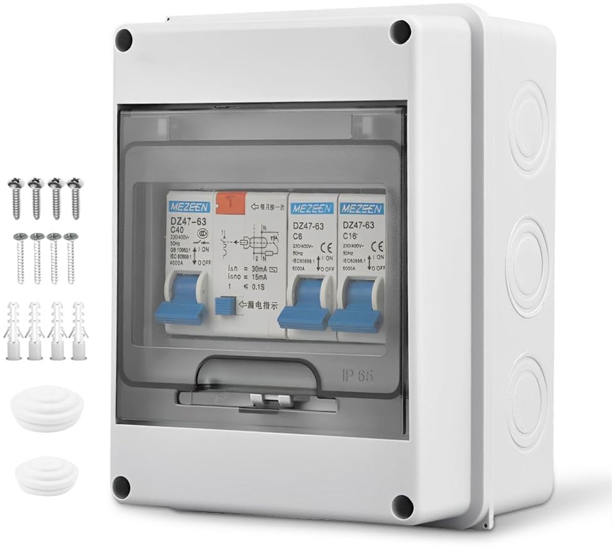 Elektrische behuizing 32 A - magnetothermisch - IP65 waterdicht - veilige bescherming voor elektra - ShopVlot