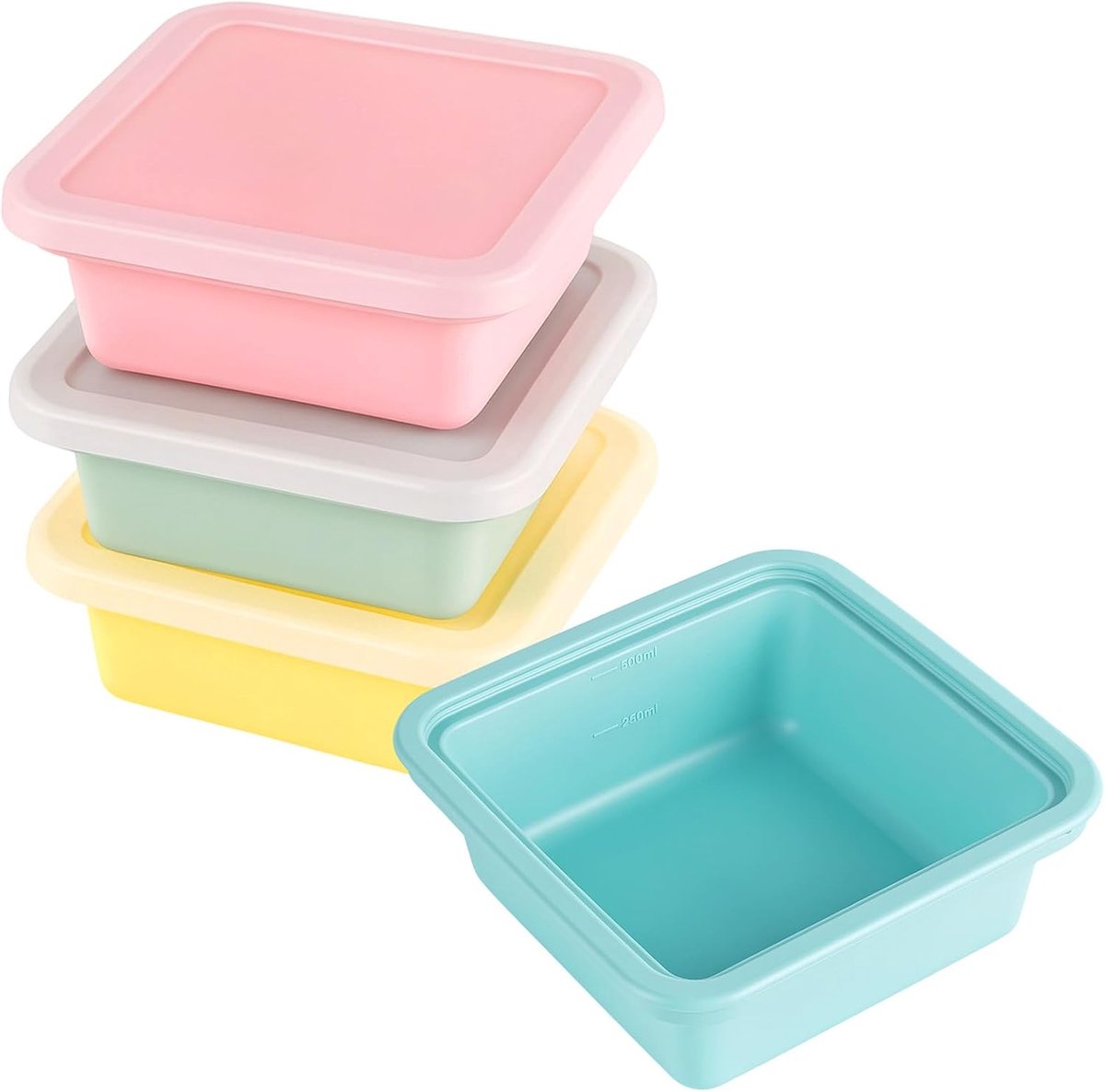 Siliconen soepinvriesbakjes 500 ml - Set van 4 - BPA-vrij materiaal - Perfect voor het bewaren van soep - ShopVlot