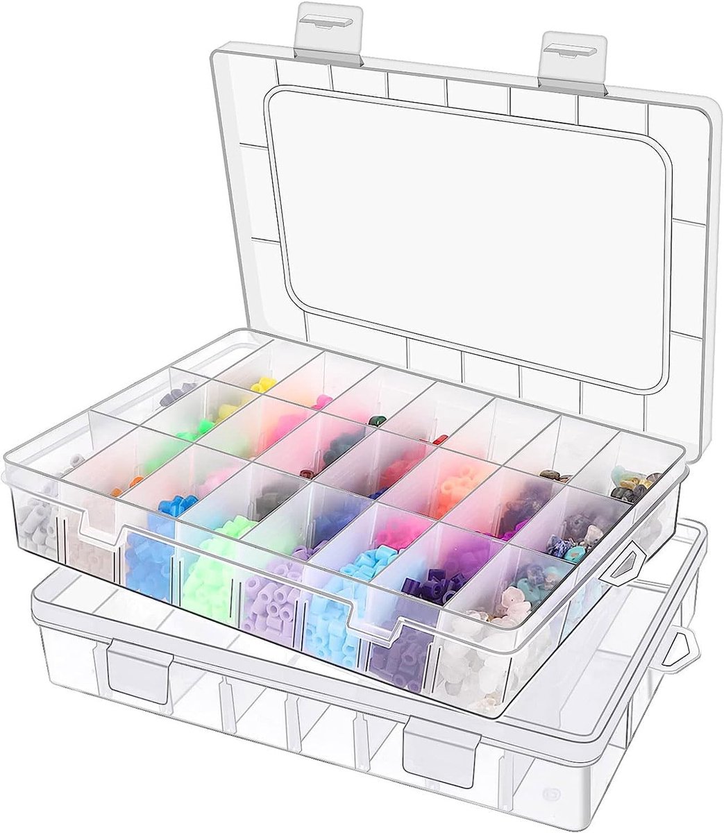 Sorteerdozen voor kleine onderdelen - set van 24 - kunststof - overzichtelijk opbergen - ShopVlot