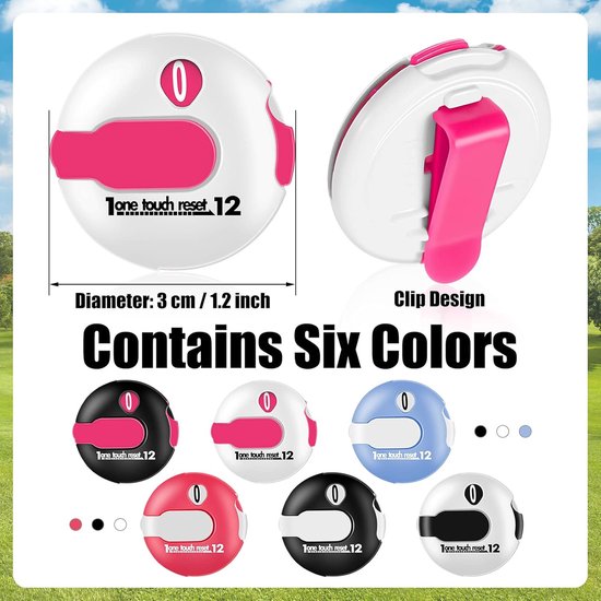 6 Golf Club Counters, Mini Golf Score Counter, Clicker, Golf Counter for Scorekeeper, Up to 12 Shot Points, Golf - ShopVlot — afbeelding 5