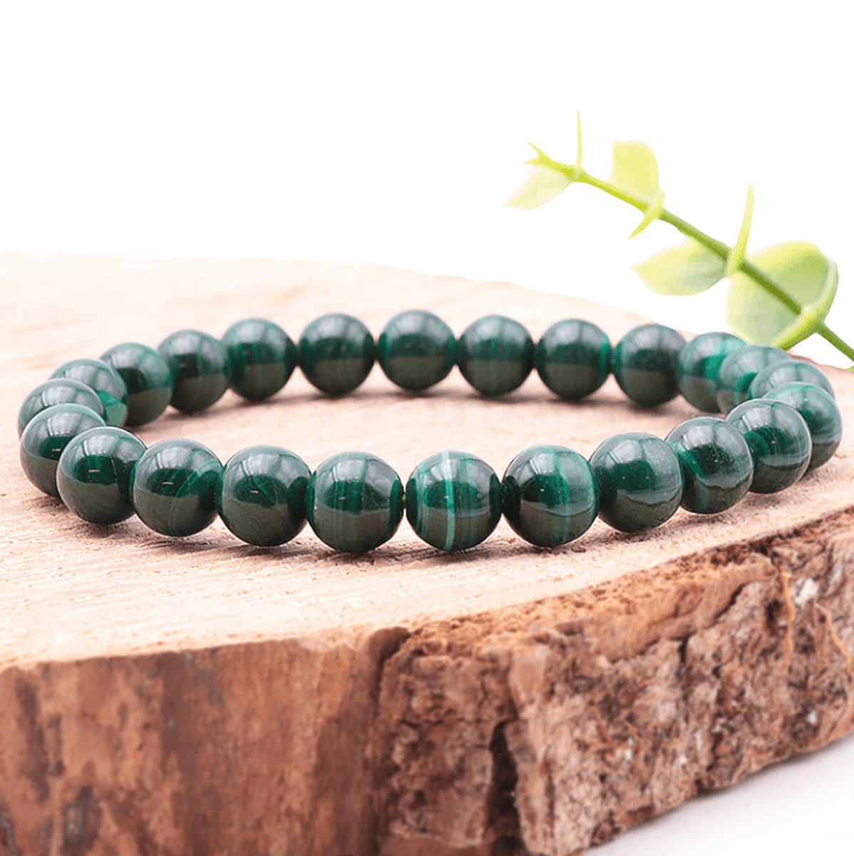 Edelsteen Armband met Malachiet 8 mm