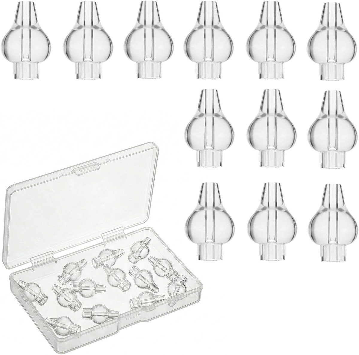 Pack of 12 Silicone Adapters, Baby Nose Cleaning Syringe, Baby Nose Cleaning Syringe Adapter, Universal Spare Parts - ShopVlot