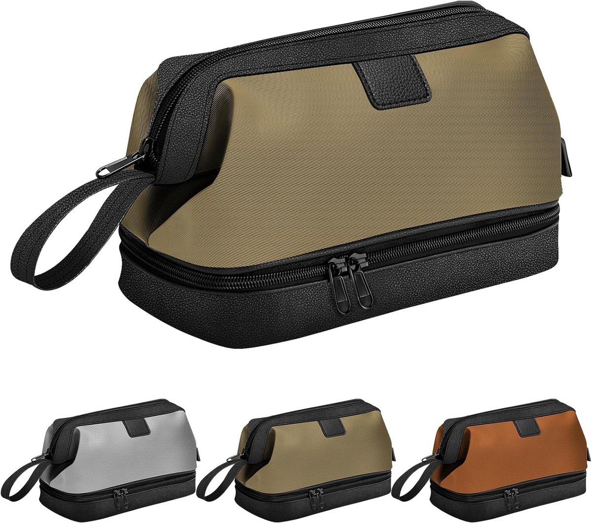 Lermende Men's Toiletry Bag, Cosmetic Bag: Waterproof Travel Toiletry Bag, Laundry Bag with Dry/Wet Bag, Compact - ShopVlot