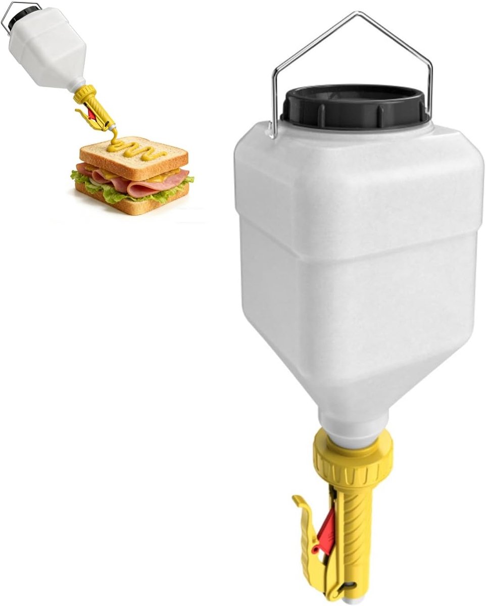 Kruidenfles om op te hangen, vierkant, 5,5 l, grote inhoud, voor restaurants, frietwinkels - ShopVlot