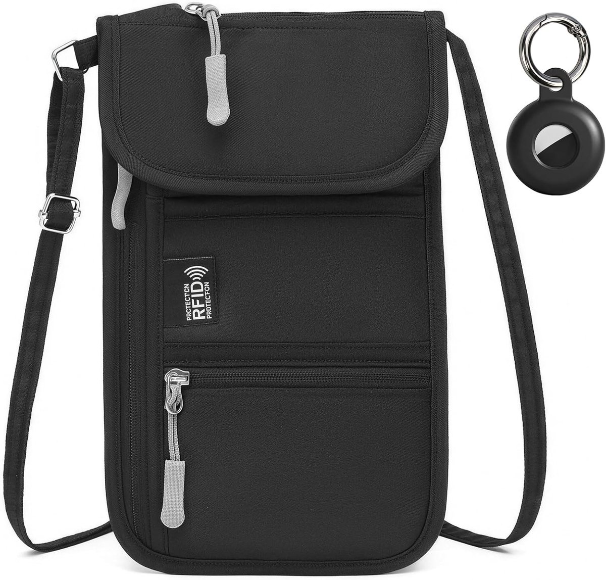 Thijox - Reisdocumententas voor Dames en Heren, Klein, Zwart B, 21*13cm, Paspoortaccessoires met Anti-RFID Bescherming voor Veilig Reizen