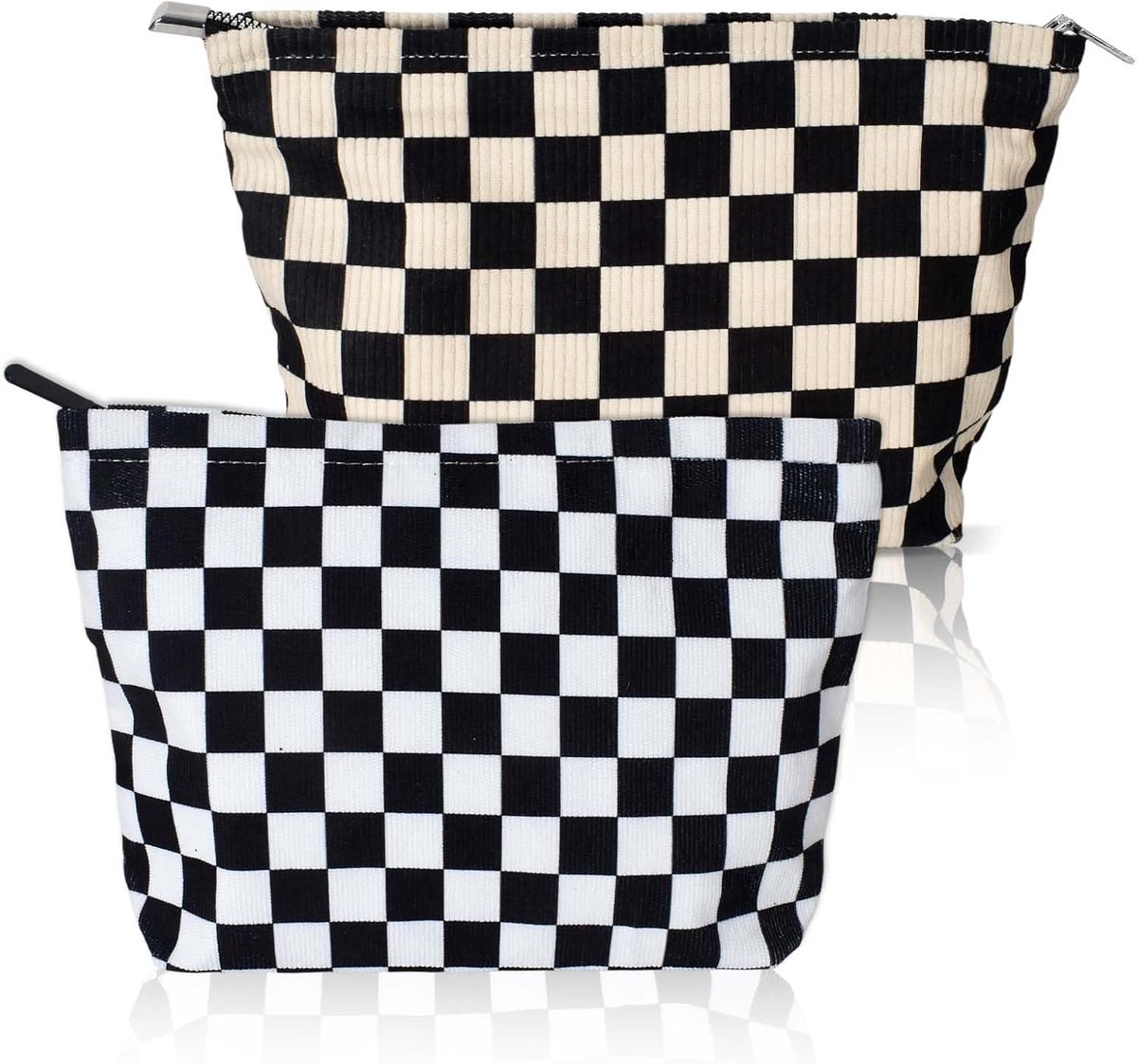 2 Pcs Cosmetic Bag, Cosmetic Bag, Small Toiletry Bag for Women, Toiletry Bag, Makeup Bag, Laundry Bag, Corduroy - ShopVlot