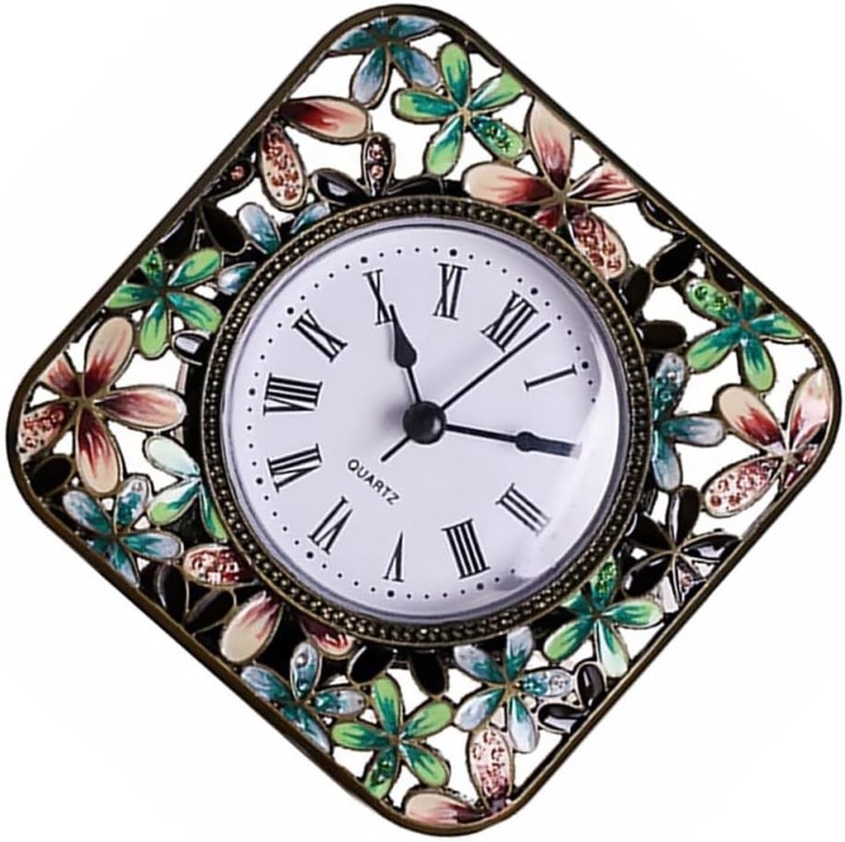 Decoratieve mini-tafelklok Eenvoudige klok Woonkamerdecoratie Retro metalen klok Desktopdecoratie - ShopVlot