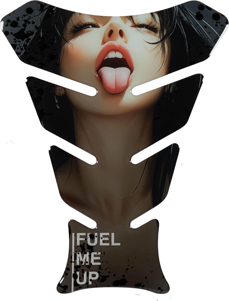 Tankpad Motorcycle sticker Fuel me up Woman black white X509961VA - ShopVlot