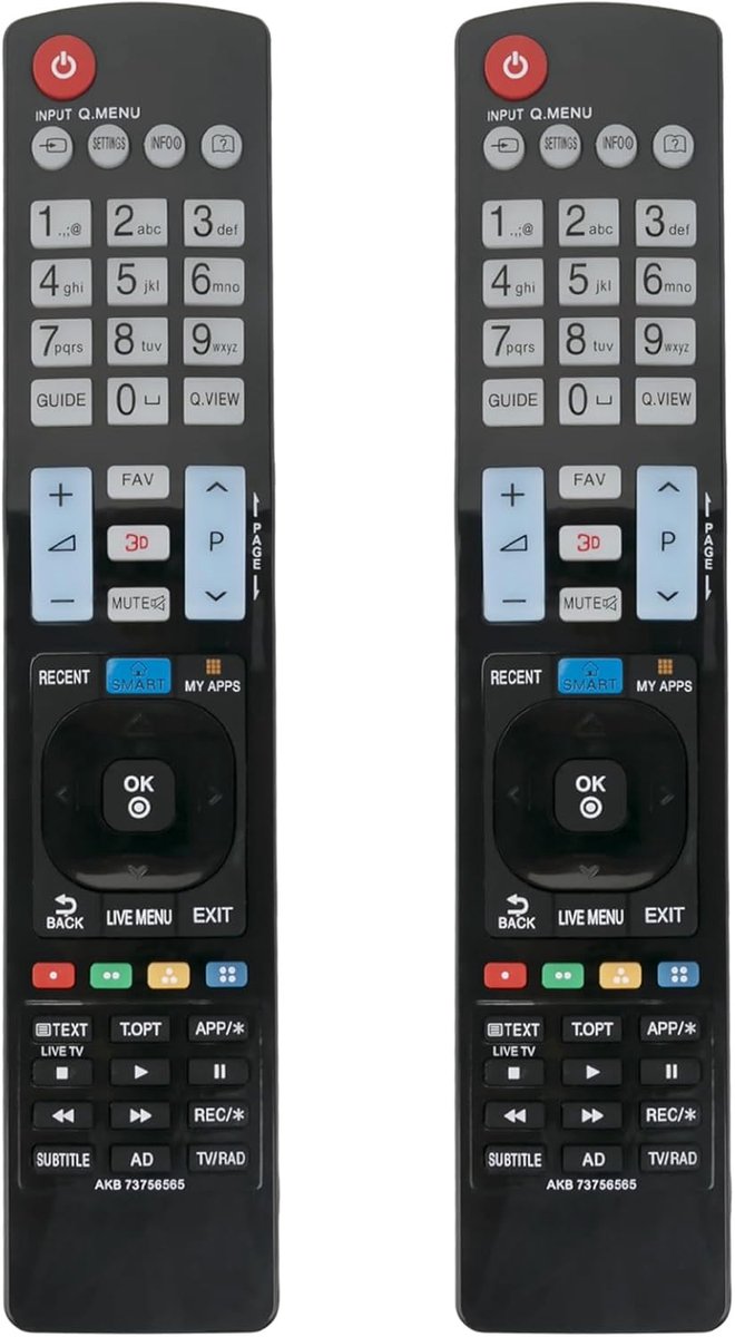 2 Pcs AKB73756565 Replacement Remote Control Fit For LG TV 42LG5000 42PC1RV 50PK760 22LG3060 32LV2500 32LG30RA - ShopVlot