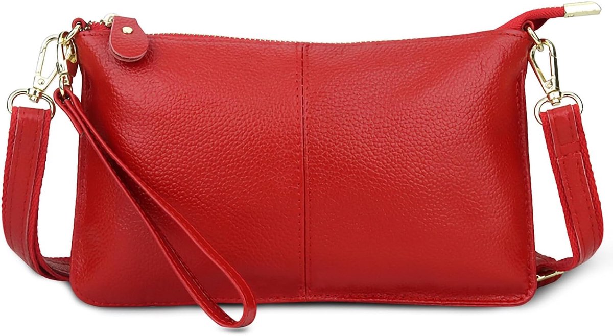 Purse Womens Crossbody Phone Bag For Women Small Shoulder Bag Genuine Leather Ladies Wallet Large Clutch, Red, L - ShopVlot