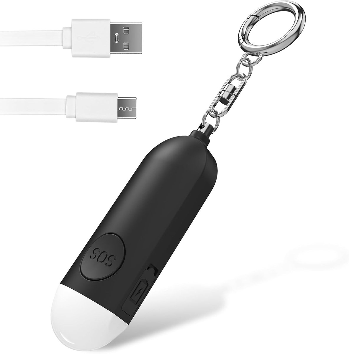 Qoosea Pocket Alarm with 130 dB Personal Alarm Safe Personal Safety Alarm with LED Light, Rechargeable, Waterproof - ShopVlot