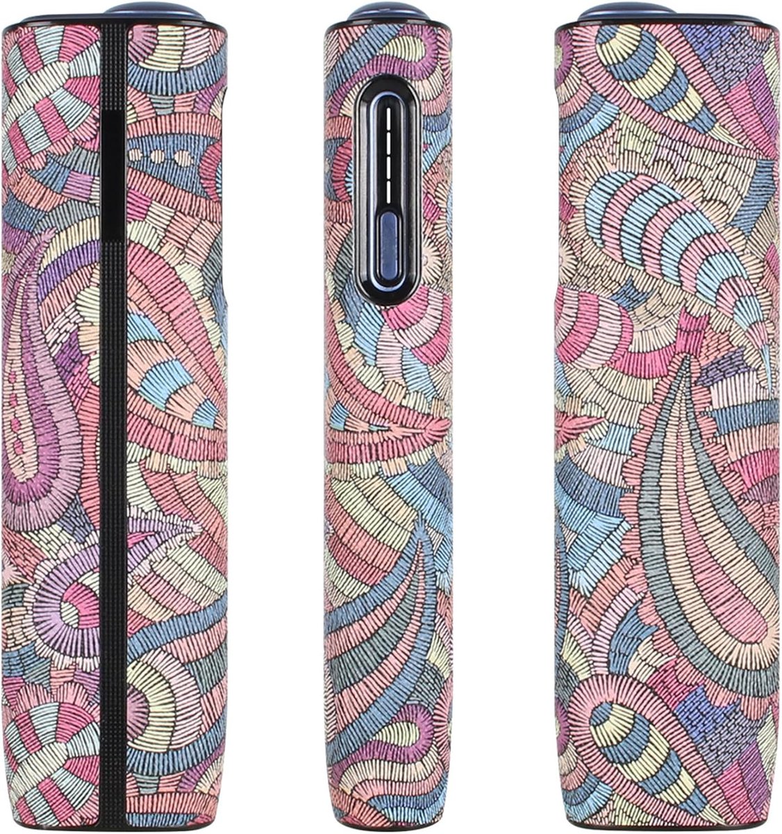 Beschermhoes compatibel met IQOS ILUMA i ONE, vier seizoenen paisley premium pvc lederen tas accessoires, stootvaste - ShopVlot
