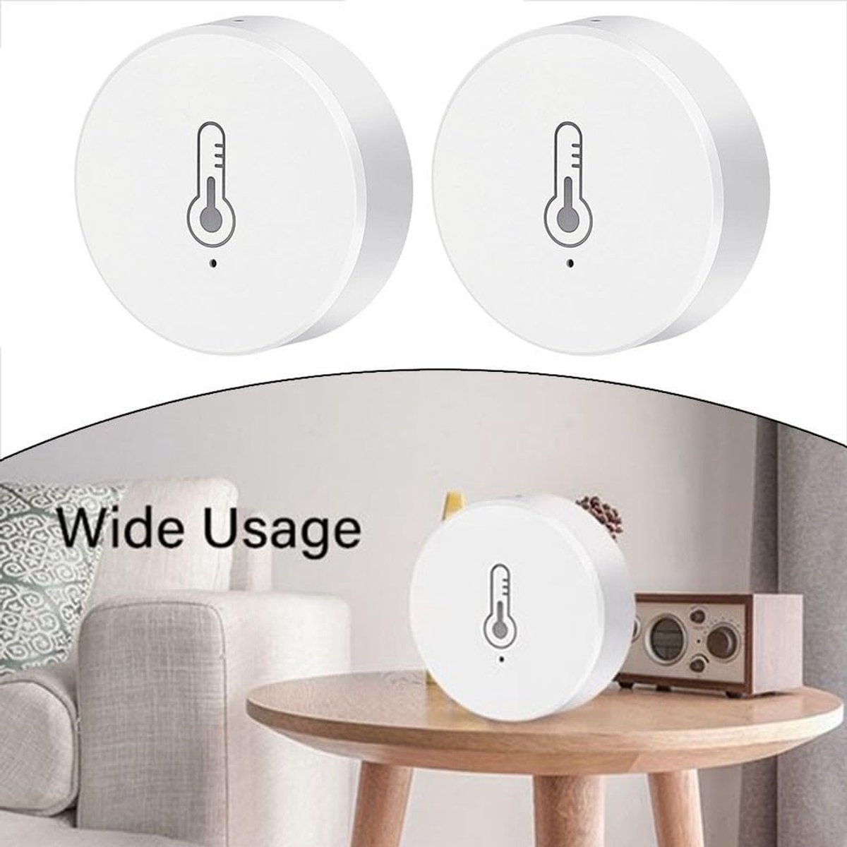 Automated climate control, 2 pieces smart sensors for measuring temperature and humidity via Zigbee - ShopVlot